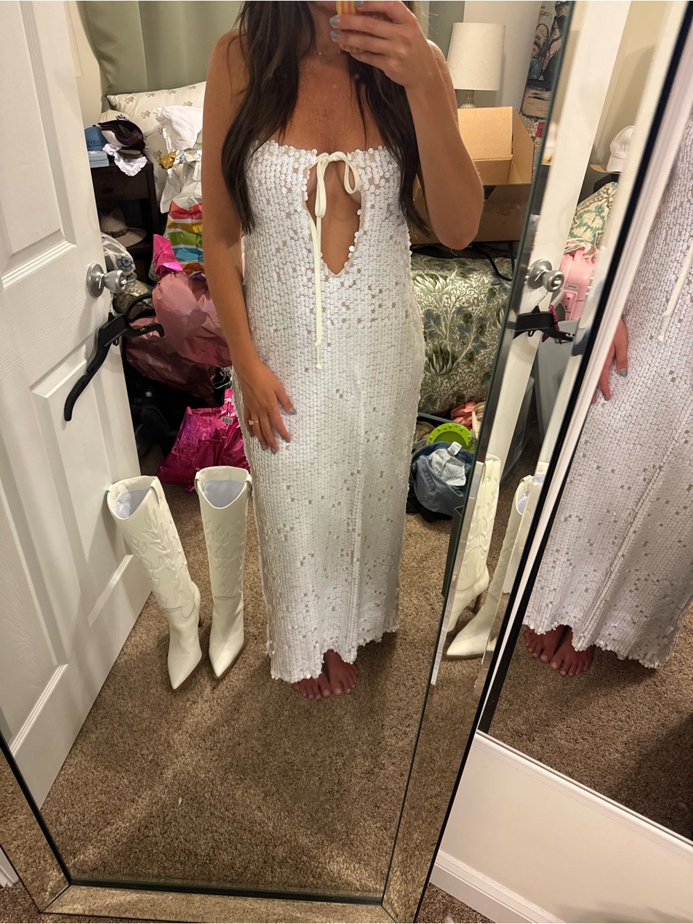 Ivory sequin Maxi Dress